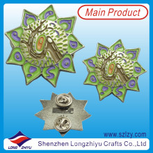 Zinc Alloy Painted Flower Badge with Laser Number Back (LZY-10000148)